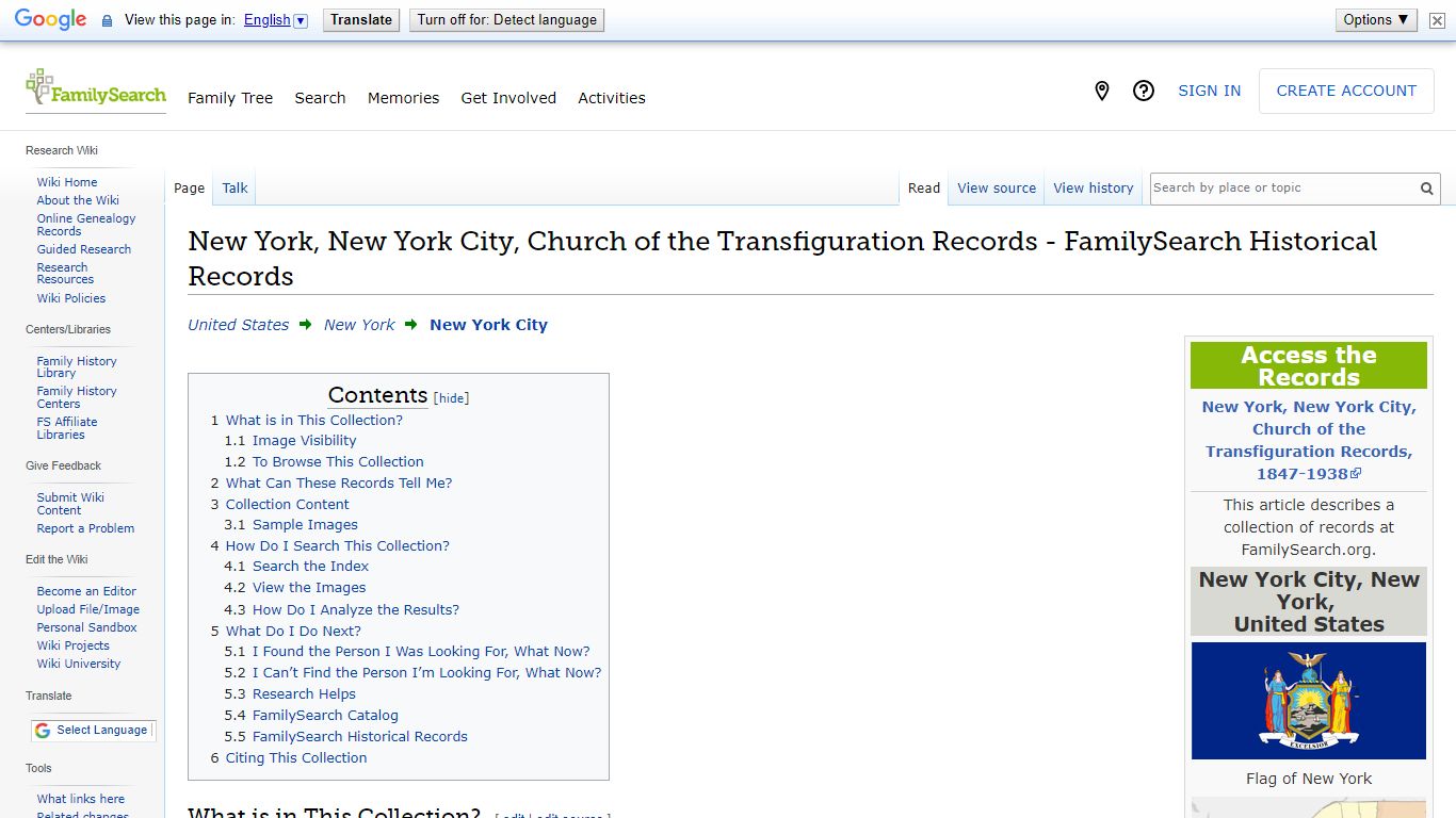 New York, New York City, Church of the Transfiguration Records ...